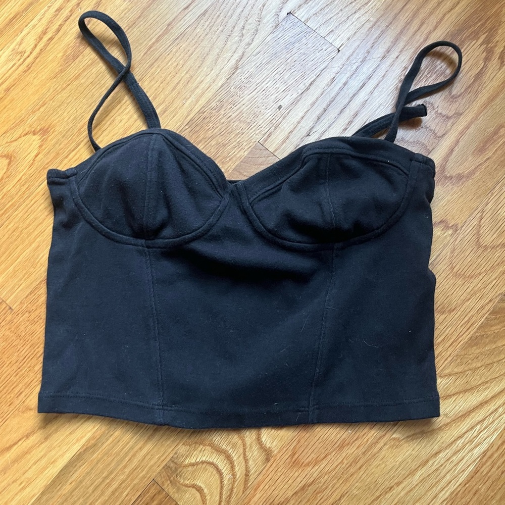 Black Bustier Crop Top